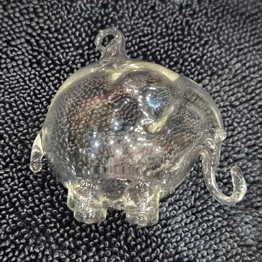 Roberto Niederer Elephants Vintage Hand Blown Glass Ornaments Set/2 Box Italy